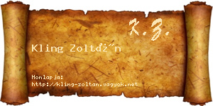Kling Zoltán névjegykártya