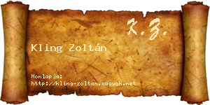 Kling Zoltán névjegykártya