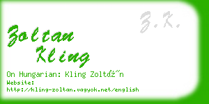 zoltan kling business card